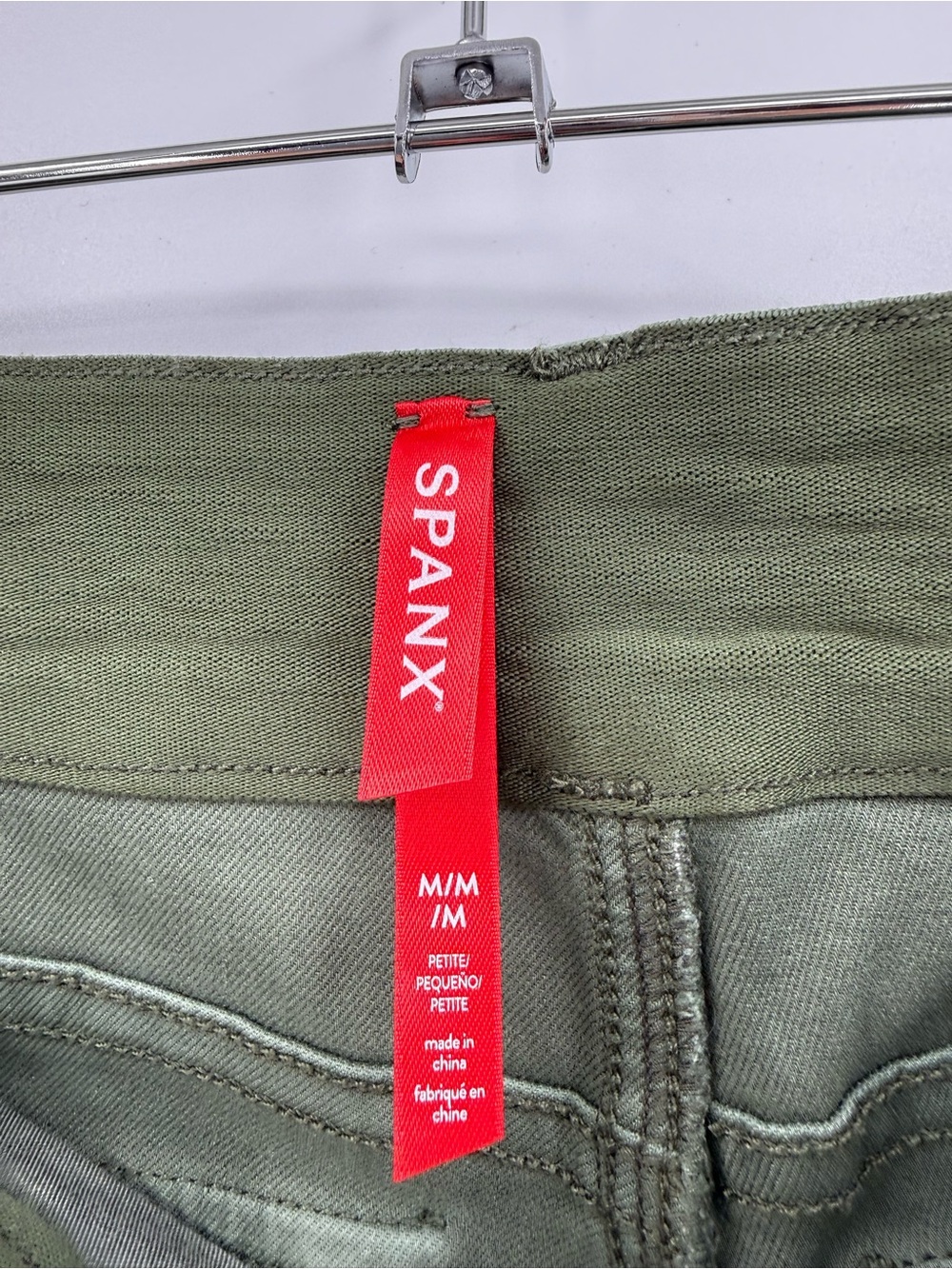 SPANX Twill Crop Wide Leg Pant in Olive Green Size MP - Picture 4 of 12